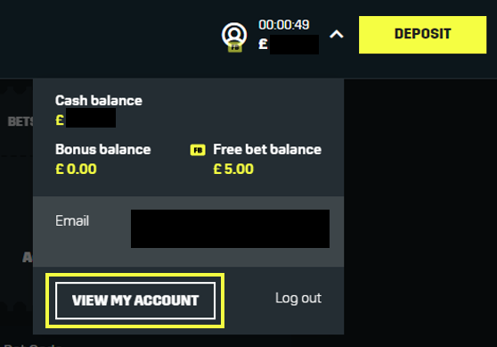 Schermata dell app Daznbet che mostra le opzioni di bonus